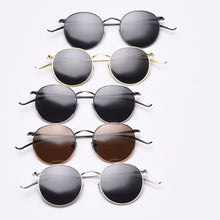 Carica l&#39;immagine nel visualizzatore di Gallery, Peekaboo retro style metal sunglasses round men gold frame male sun glasses polarized women 2023 summer uv400 black brown