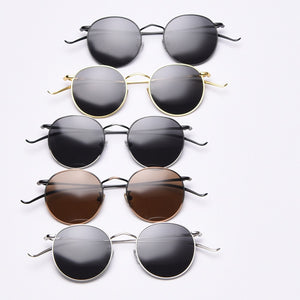 Peekaboo retro style metal sunglasses round men gold frame male sun glasses polarized women 2023 summer uv400 black brown