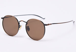 Peekaboo retro style metal sunglasses round men gold frame male sun glasses polarized women 2023 summer uv400 black brown