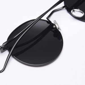 Peekaboo retro style metal sunglasses round men gold frame male sun glasses polarized women 2023 summer uv400 black brown