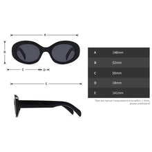 Load image into Gallery viewer, Peekaboo retro style oval sunglasses for women uv400 summer glasses female 2023 black leopard selling birthday gift ladies