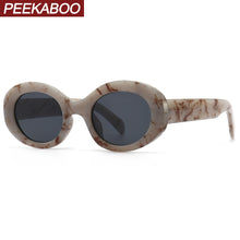 Load image into Gallery viewer, Peekaboo retro style oval sunglasses for women uv400 summer glasses female 2023 black leopard selling birthday gift ladies