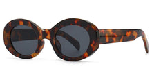 Load image into Gallery viewer, Peekaboo retro style oval sunglasses for women uv400 summer glasses female 2023 black leopard selling birthday gift ladies