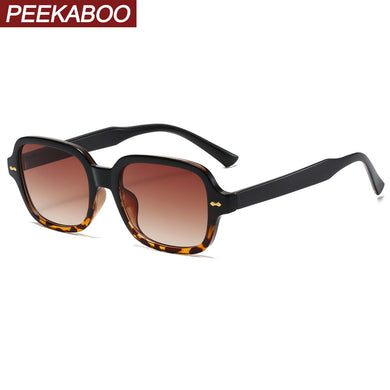 Peekaboo rivet full frame sun glasses for women black leopard brown small frame square sunglasses for men 2023 uv400