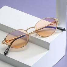 Load image into Gallery viewer, Peekaboo small frame oval sunglasses for men metal gold male ladies sun glasses uv400  2023 summer style