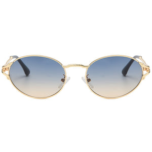 Peekaboo small frame oval sunglasses for men metal gold male ladies sun glasses uv400  2023 summer style