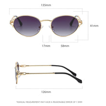 Load image into Gallery viewer, Peekaboo small frame oval sunglasses for men metal gold male ladies sun glasses uv400  2023 summer style
