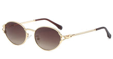 Load image into Gallery viewer, Peekaboo small frame oval sunglasses for men metal gold male ladies sun glasses uv400  2023 summer style