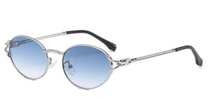 Peekaboo small frame oval sunglasses for men metal gold male ladies sun glasses uv400  2023 summer style