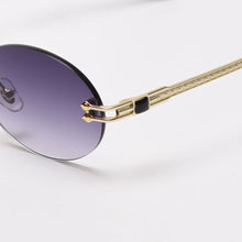 Load image into Gallery viewer, Peekaboo small oval sunglasses mirror men uv400 retro rimless round sun glasses vintage woman 2023 spring summer gift items