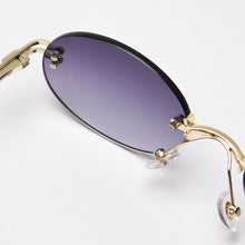 Load image into Gallery viewer, Peekaboo small oval sunglasses mirror men uv400 retro rimless round sun glasses vintage woman 2023 spring summer gift items