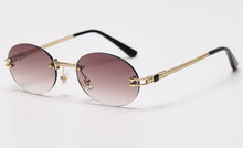 Load image into Gallery viewer, Peekaboo small oval sunglasses mirror men uv400 retro rimless round sun glasses vintage woman 2023 spring summer gift items