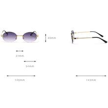 Load image into Gallery viewer, Peekaboo small oval sunglasses mirror men uv400 retro rimless round sun glasses vintage woman 2023 spring summer gift items