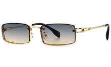 Load image into Gallery viewer, Peekaboo small rectangular sunglasses for men uv400 full metal male retro sun glasses for women 2023 blue brown