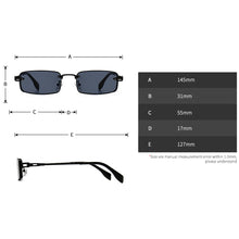 Load image into Gallery viewer, Peekaboo small rectangular sunglasses for men uv400 full metal male retro sun glasses for women 2023 blue brown