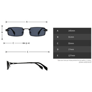 Peekaboo small rectangular sunglasses for men uv400 full metal male retro sun glasses for women 2023 blue brown