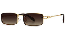 Load image into Gallery viewer, Peekaboo small rectangular sunglasses for men uv400 full metal male retro sun glasses for women 2023 blue brown