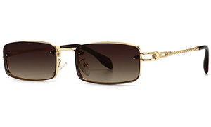 Peekaboo small rectangular sunglasses for men uv400 full metal male retro sun glasses for women 2023 blue brown