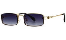 Load image into Gallery viewer, Peekaboo small rectangular sunglasses for men uv400 full metal male retro sun glasses for women 2023 blue brown