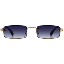 Load image into Gallery viewer, Peekaboo small rectangular sunglasses for men uv400 full metal male retro sun glasses for women 2023 blue brown