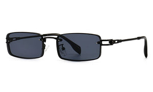 Peekaboo small rectangular sunglasses for men uv400 full metal male retro sun glasses for women 2023 blue brown