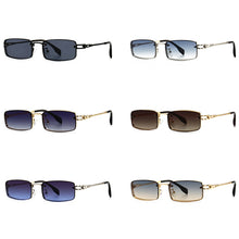 Load image into Gallery viewer, Peekaboo small rectangular sunglasses for men uv400 full metal male retro sun glasses for women 2023 blue brown