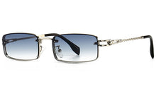 Load image into Gallery viewer, Peekaboo small rectangular sunglasses for men uv400 full metal male retro sun glasses for women 2023 blue brown
