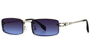 Peekaboo small rectangular sunglasses for men uv400 full metal male retro sun glasses for women 2023 blue brown