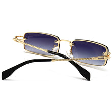 Load image into Gallery viewer, Peekaboo small rectangular sunglasses for men uv400 full metal male retro sun glasses for women 2023 blue brown