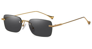 Peekaboo square frame sunglasess rimless small frame colorful ladies sun glasses for men gold metal gradient lens uv400 2023