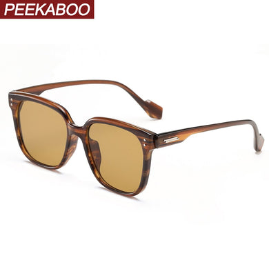 Peekaboo square glasses for women leopard brown uv400 ladies big frame sunglasses for men 2023 male gift items drop ship