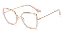 Carica l'immagine nel visualizzatore di Gallery, Peekaboo tr90  big glasses cat eye square clear lens pink woman eyeglasses prescription metal gold gift for ladies