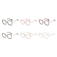 Carica l'immagine nel visualizzatore di Gallery, Peekaboo tr90  big glasses cat eye square clear lens pink woman eyeglasses prescription metal gold gift for ladies