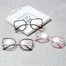 Carica l'immagine nel visualizzatore di Gallery, Peekaboo tr90  big glasses cat eye square clear lens pink woman eyeglasses prescription metal gold gift for ladies