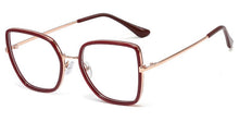 Carica l'immagine nel visualizzatore di Gallery, Peekaboo tr90  big glasses cat eye square clear lens pink woman eyeglasses prescription metal gold gift for ladies