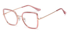 Carica l'immagine nel visualizzatore di Gallery, Peekaboo tr90  big glasses cat eye square clear lens pink woman eyeglasses prescription metal gold gift for ladies
