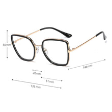 Carica l'immagine nel visualizzatore di Gallery, Peekaboo tr90  big glasses cat eye square clear lens pink woman eyeglasses prescription metal gold gift for ladies