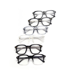 Peekaboo tr90 transparent glasses woman korean style grey black fashioin square glasses frame for men clear lens acetate