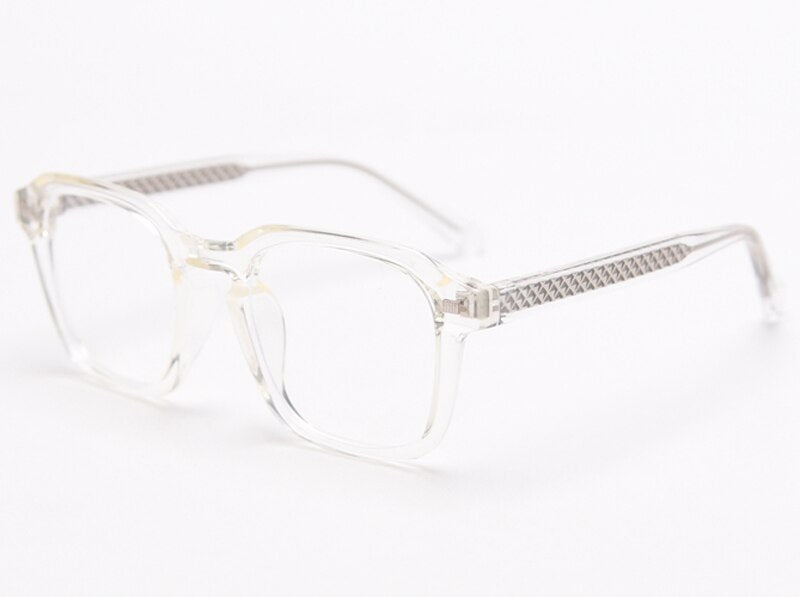 Peekaboo tr90 transparent glasses woman korean style grey black fashioin square glasses frame for men clear lens acetate