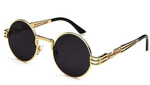 Carica l'immagine nel visualizzatore di Gallery, Peekaboo vintage retro gothic steampunk mirror sunglasses gold and black sun glasses vintage round circle men UV gafas de sol
