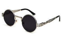 Carica l'immagine nel visualizzatore di Gallery, Peekaboo vintage retro gothic steampunk mirror sunglasses gold and black sun glasses vintage round circle men UV gafas de sol