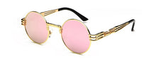 Carica l'immagine nel visualizzatore di Gallery, Peekaboo vintage retro gothic steampunk mirror sunglasses gold and black sun glasses vintage round circle men UV gafas de sol