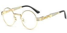 Carica l'immagine nel visualizzatore di Gallery, Peekaboo vintage retro gothic steampunk mirror sunglasses gold and black sun glasses vintage round circle men UV gafas de sol