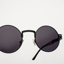 Carica l'immagine nel visualizzatore di Gallery, Peekaboo vintage retro gothic steampunk mirror sunglasses gold and black sun glasses vintage round circle men UV gafas de sol