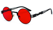 Carica l'immagine nel visualizzatore di Gallery, Peekaboo vintage retro gothic steampunk mirror sunglasses gold and black sun glasses vintage round circle men UV gafas de sol