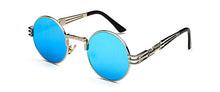 Carica l'immagine nel visualizzatore di Gallery, Peekaboo vintage retro gothic steampunk mirror sunglasses gold and black sun glasses vintage round circle men UV gafas de sol
