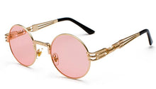 Carica l'immagine nel visualizzatore di Gallery, Peekaboo vintage retro gothic steampunk mirror sunglasses gold and black sun glasses vintage round circle men UV gafas de sol