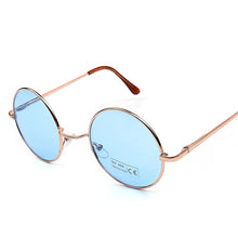 Load image into Gallery viewer, Peekaboo vintage round sunglasses women male sun glasses round men yellow blue green uv400 metal