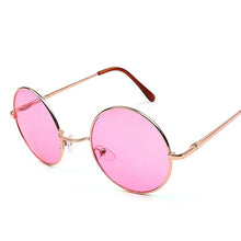 Load image into Gallery viewer, Peekaboo vintage round sunglasses women male sun glasses round men yellow blue green uv400 metal