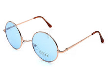 Load image into Gallery viewer, Peekaboo vintage round sunglasses women male sun glasses round men yellow blue green uv400 metal